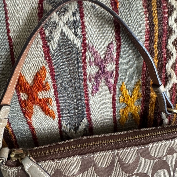 Vintage Y2K Coach Signature Demi Mini Bag in Canvas and Gold Leather - Picture 8 of 12